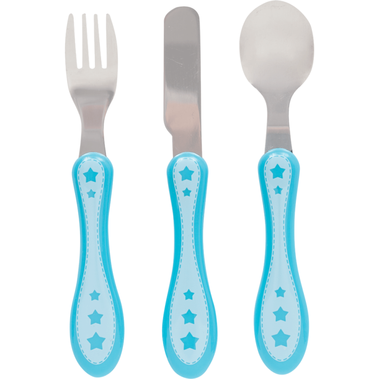 Kit Talheres Colher Garfo e Faca Estrelinha Azul - Buba