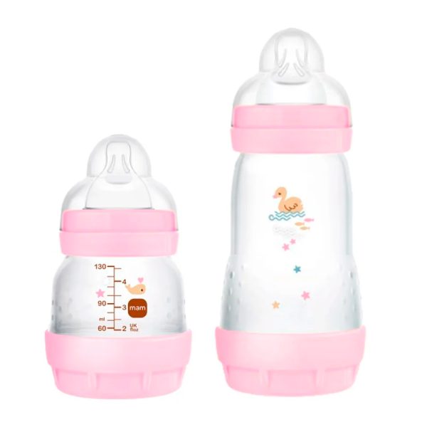 Kit Mamadeiras MAM Anticólica Fundo Do Mar Rosa 130ml + 260ml
