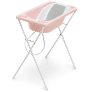 Banheira Bebê Plástica Acqua Trio Rosa Perola - Galzerano