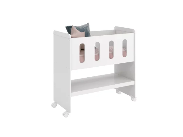 Mini Berço Com Colchão 3 em 1 Zain Branco Fosco - Reller