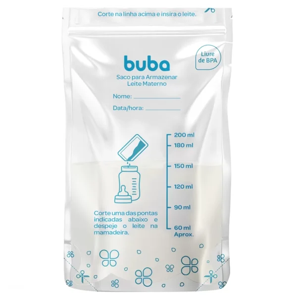 Kit 25 Sacos para Armazenar Leite Materno - Buba