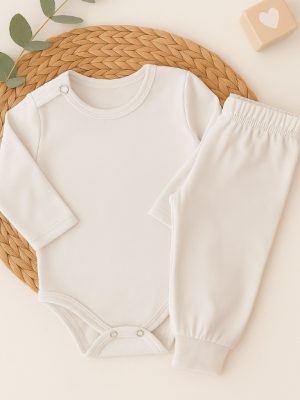 Conjunto Body Térmico Longo Branco para Bebê