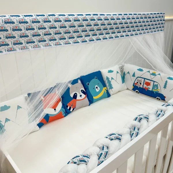Kit Berço Trança 10 Peças - Urso Azul