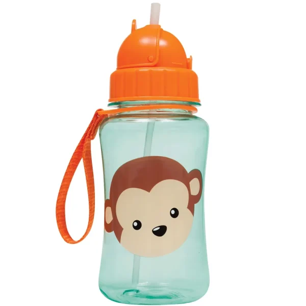Garrafa Infantil Com Canudo Macaco 400ml 12m+ - Buba