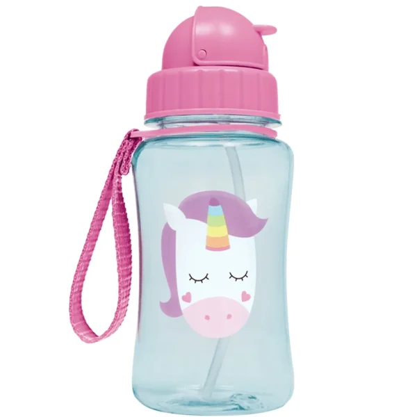 Garrafa Infantil Com Canudo Unicórnio 400ml 12m+ - Buba