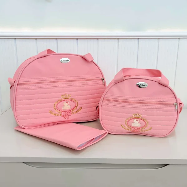 Kit Bolsa Maternidade - 3 Peças Rosa