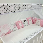 Kit Berço Trança 10 Peças - Lhama Rosa