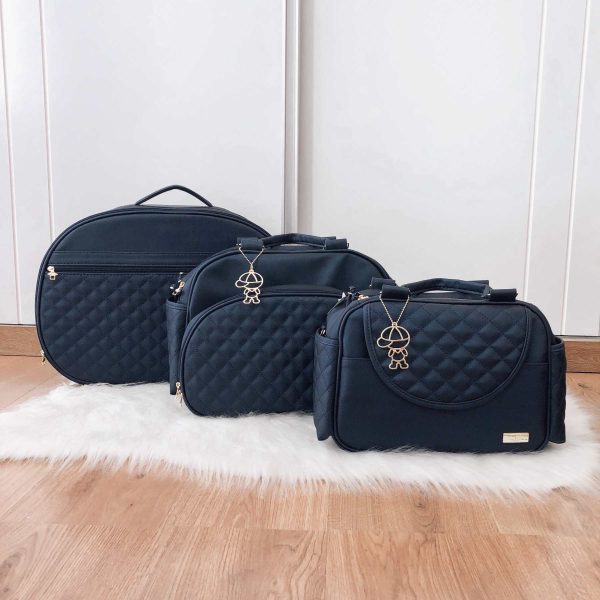 Kit Bolsa Luxo - 3 Peças Azul Marinho