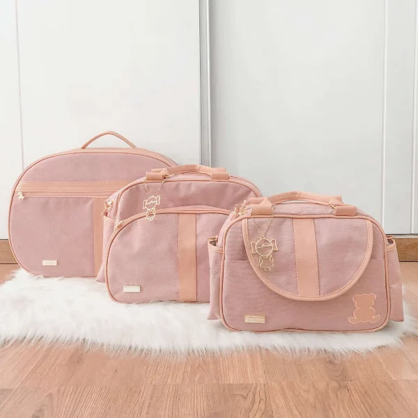 Kit Bolsa Luxo - 3 Peças Rose