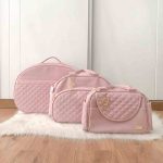 Kit Bolsa Luxo - 3 Peças Rosa