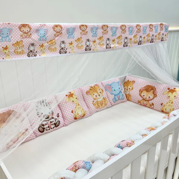 Kit Berço Trança 10 Peças - Amiguinhas Rosa