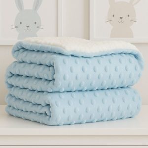 Cobertor Popcorn Dupla Face Sherpa - Azul