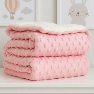 Cobertor Popcorn Dupla Face Sherpa - Rosa