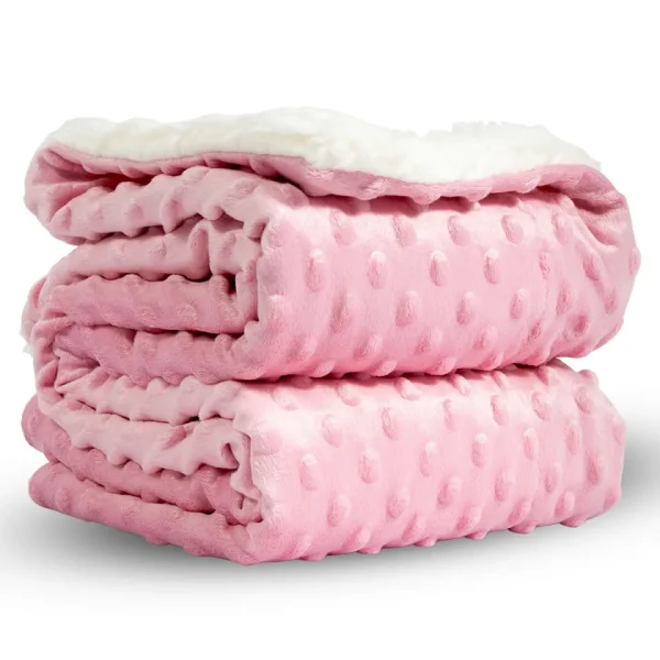 Cobertor Popcorn Dupla Face Sherpa - Rosa - Image 3