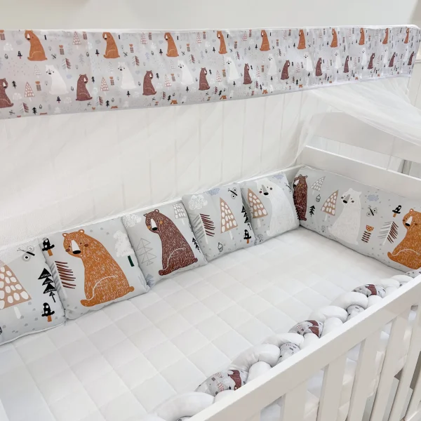 Kit Berço Trança 10 Peças - Urso Polar