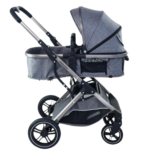 Kit Carrinho de Bebê Zoe - Galzerano Cinza com Prata - Image 2