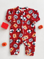 Macacão Bebê Soft Estampado Urso Vermelho