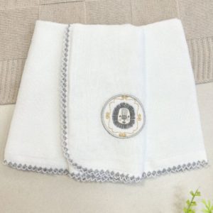 Kit Fralda de Boca Premium Bordada - Leãozinho Cinza