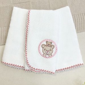 Kit Fralda de Boca Premium Bordada - Mamãe Urso Rose