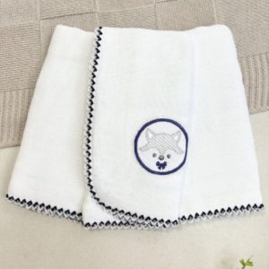 Kit Fralda de Boca Premium Bordada - Raposa Azul Marinho