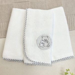 Kit Fralda de Boca Premium Bordada - Ursinhos Cinza