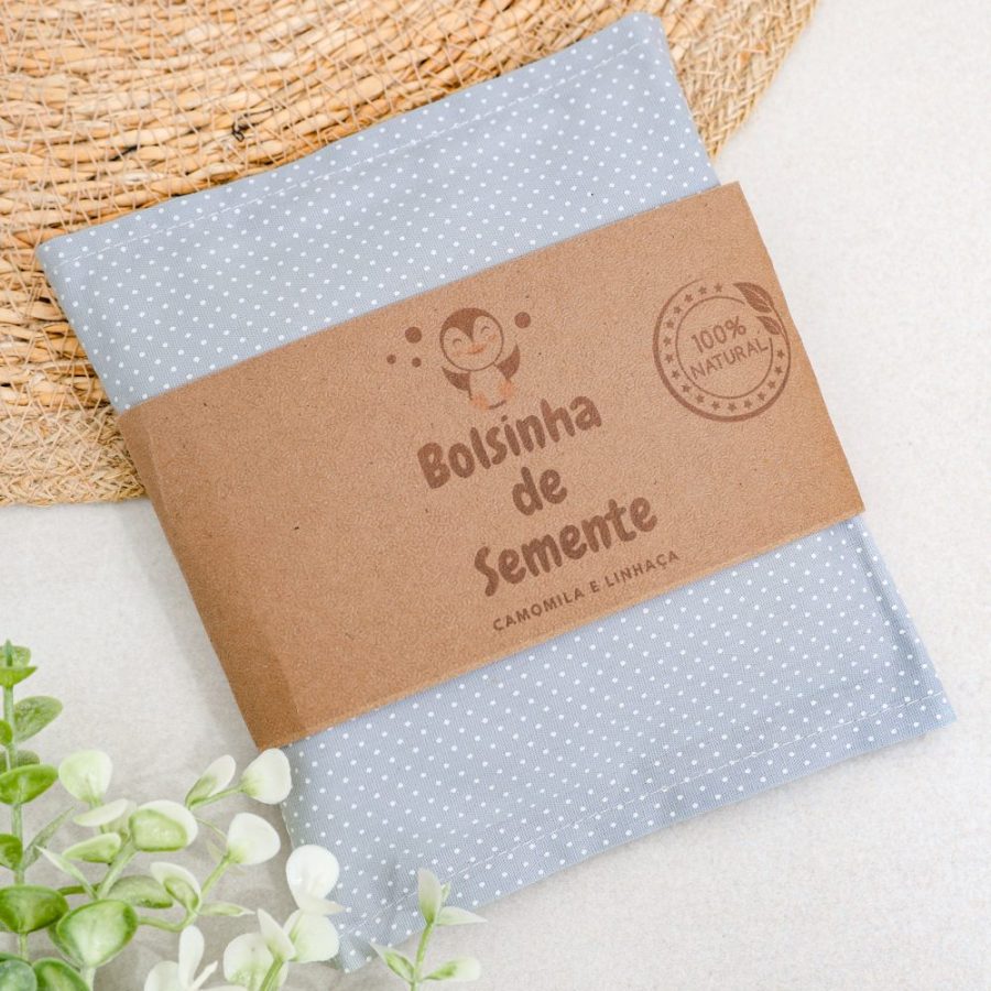 Bolsa Térmica de Sementes para Cólica - Cinza