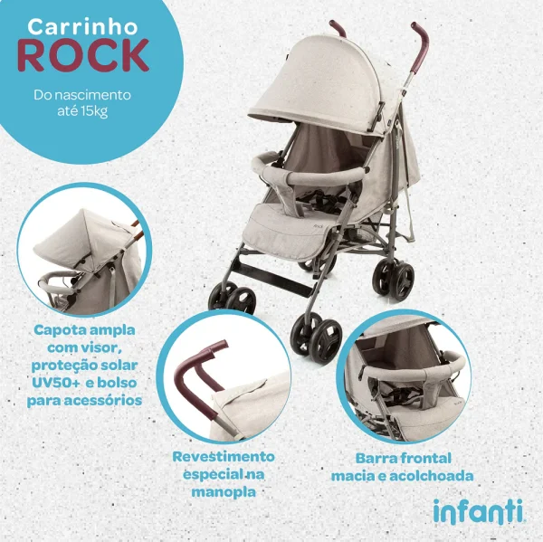 Carrinho de Bebê Rock - Infanti Grey Total - Image 2