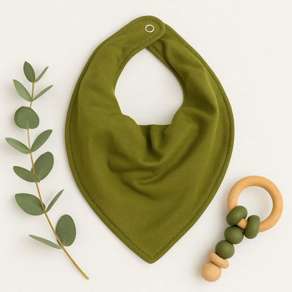 Babador Bandana Bebê Verde Militar – Guube