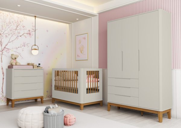 Jogo de Quarto Boom 3P Infantil Reller - Areia Fosco