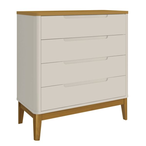 Cômoda Boom 4 Gavetas Reller - Areia Fosco com Savana