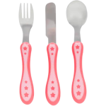 Kit Talheres Colher Garfo e Faca Estrelinha Rosa - Buba