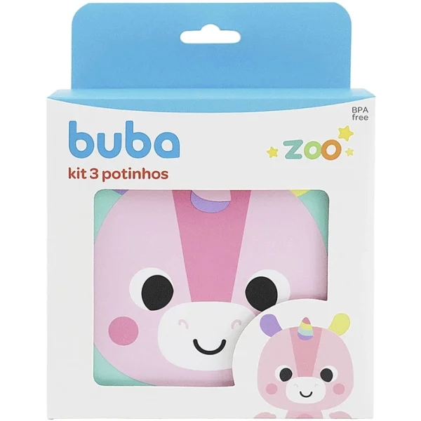 Kit 3 Potinhos Buba Zoo - Unicórnio