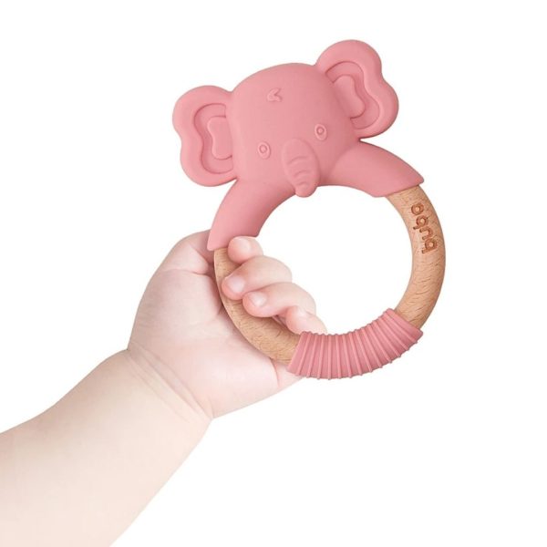 Mordedor em Silicone Elefante - Rosa
