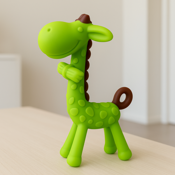 Mordedor Bebê Girafa de Silicone - Verde