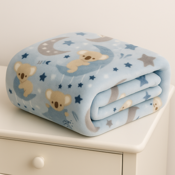 Cobertor Manta Flannel Premuim - Coala Azul