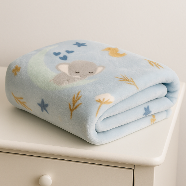 Cobertor Manta Flannel Premuim - Elefantinho Azul