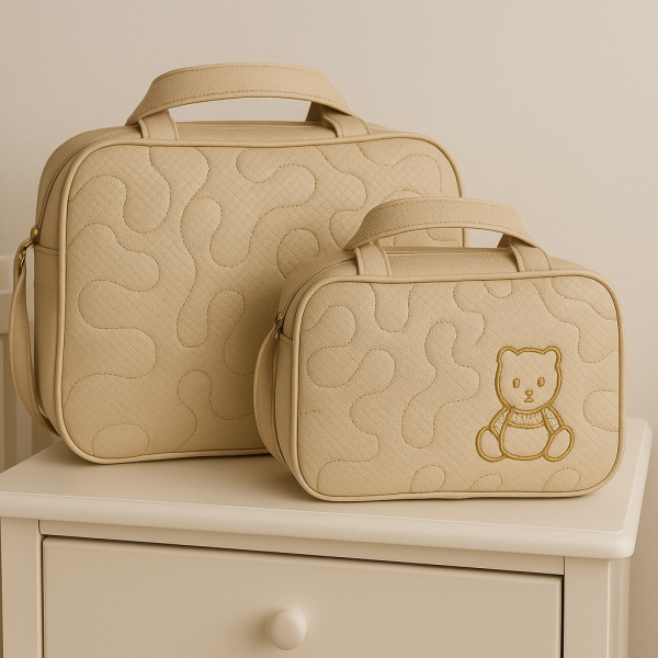 Kit Bolsa Maternidade Bege - 2 Peças