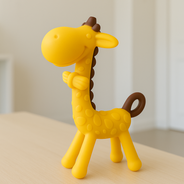 Mordedor Bebê Girafa de Silicone - Amarelo