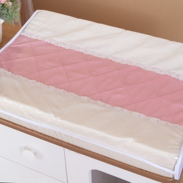 Trocador de Bebê Anatômico para Cômoda - Bege com Rose - Image 2