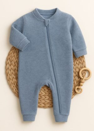 Macacão Bebê Buclê Peluciado - Azul