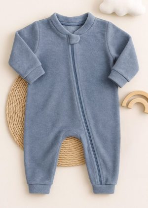 Macacão Bebê Buclê Peluciado - Azul