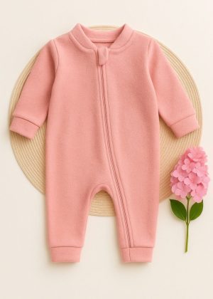 Macacão Bebê Buclê Peluciado - Rose