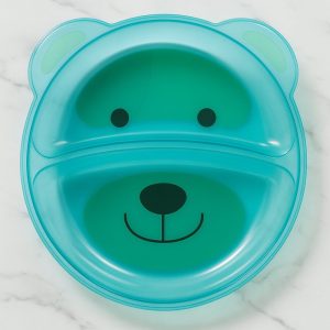 Prato Ursinho Com Divisória Azul - Buba