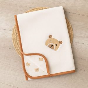 Manta Soft Bebê Minimalista Ursinho – Terracota