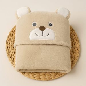 Manta Bebê Com Capuz 75cmx90cm - Ursinho Bege