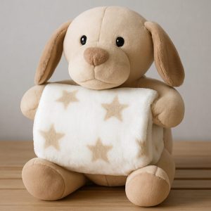 Pelúcia com Manta 100x75 - Cachorrinho