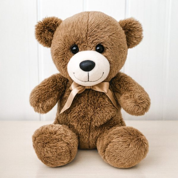 Pelúcia Ursinho Marrom Com Laço Cetim