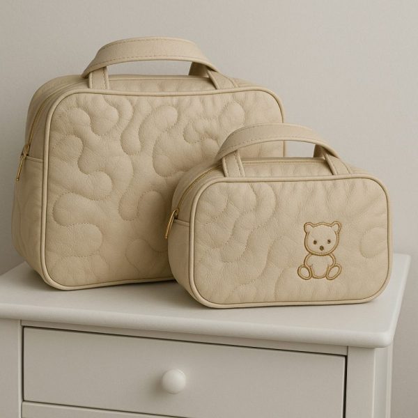 Kit Bolsa Maternidade Bege - 2 Peças