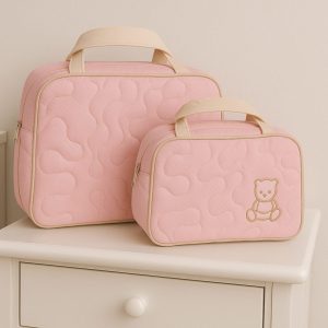 Kit Bolsa Maternidade Rosa - 2 Peças