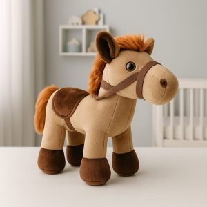 Pelúcia Cavalo Marrom Fofo para Decoração de Bebê